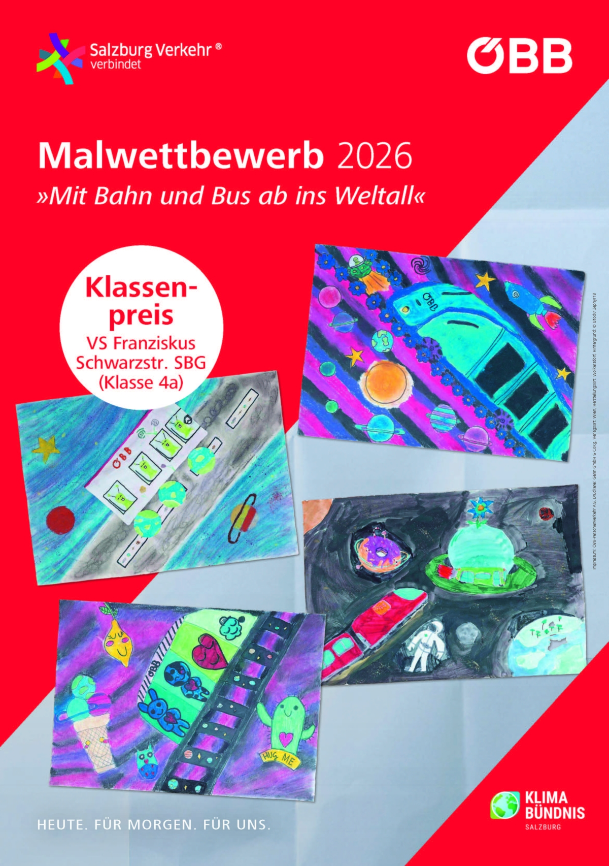 Kinderzeichnungen auf Plakat